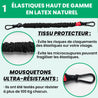 Élastiques de résistance GymKross en latex naturel avec tissu protecteur anti-usure et mousquetons ultra-résistants testés à plus de 100 kg