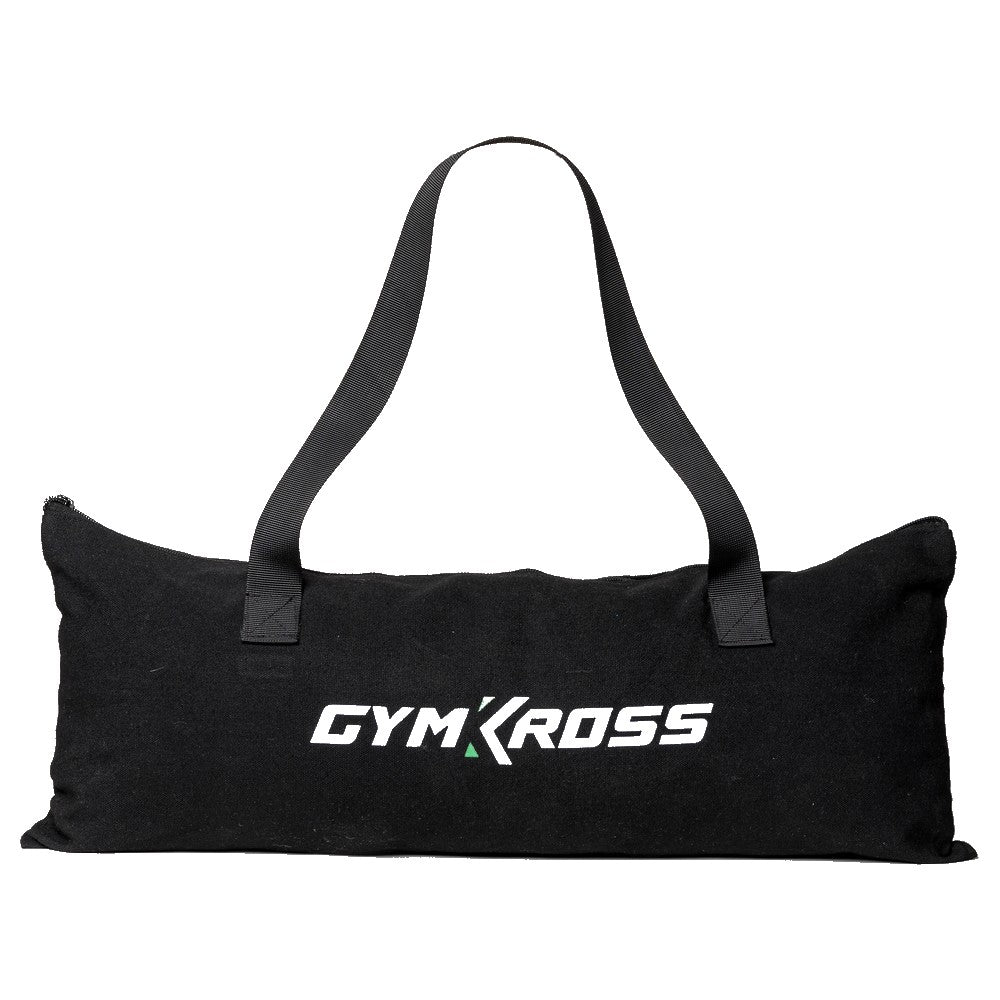 &quot;Sac de transport noir GymKross avec des poignées robustes, arborant le logo blanc de la marque. Idéal pour ranger et transporter l&#39;équipement de fitness portable GymKross.&quot;