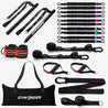 Pack GymKross Ultima – kit de fitness portable complet avec barre démontable, 10 élastiques en latex naturel, poignées antidérapantes, sangles de suspension, sangles de chevilles, ancrage 2-en-1 et sac de transport pour musculation maison et entraînement extérieur