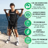Kit fitness portable GymKross permettant plus de 200 exercices avec résistance ajustable jusqu’à 200 kg, léger et économique, conçu en matériel robuste de qualité premium